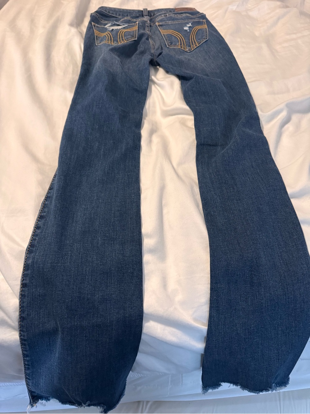 Hollister Blue Mid Rise Bootcut Distressed Jeans size 0